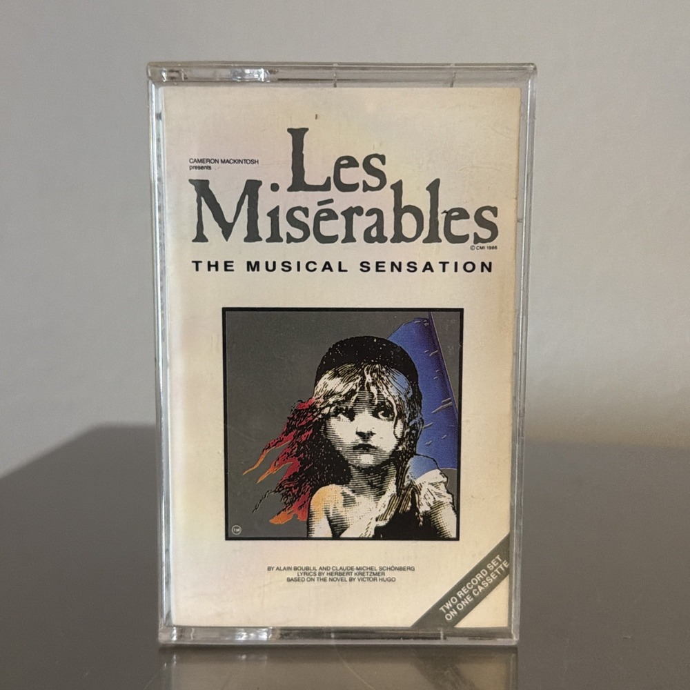 Les Miserables Broadway Album Two Record Set On One Cassette Excellent